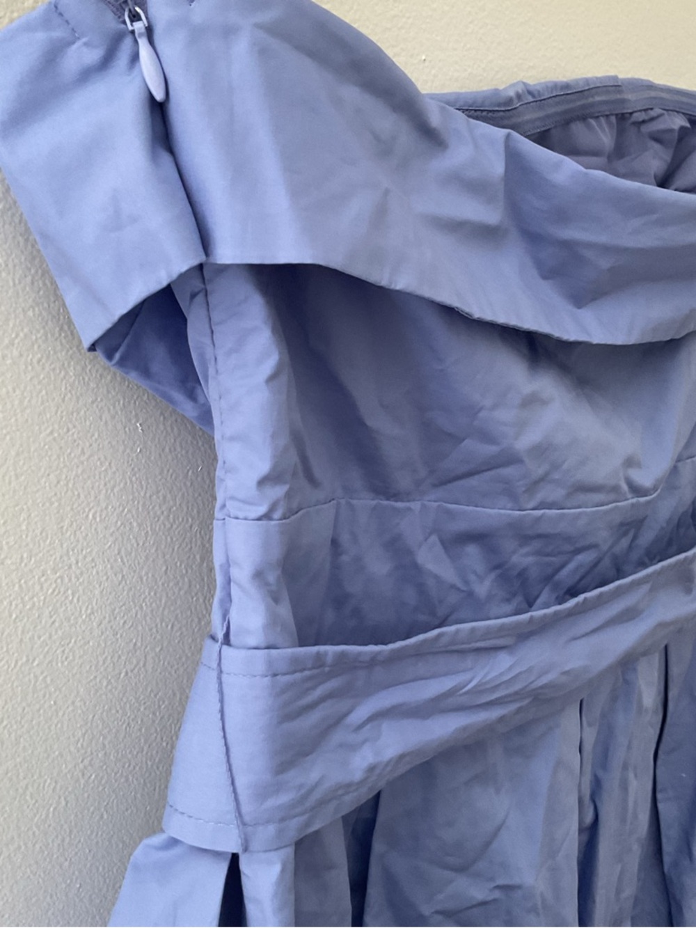 Lulus Trendsetting Choice Periwinkle Blue Strapless Pockets Midi Dress NWT Med - Picture 8 of 14